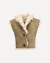 Isabel Marant Étoile Shearling Faux Leather Clara Gilet In Green