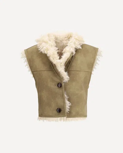 ISABEL MARANT ÉTOILE SHEARLING FAUX LEATHER CLARA GILET