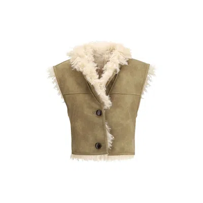 ISABEL MARANT ÉTOILE SHEARLING FAUX LEATHERCLARA GILET