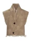 Isabel Marant Étoile Shearling Vest With High Collar  In Neutral