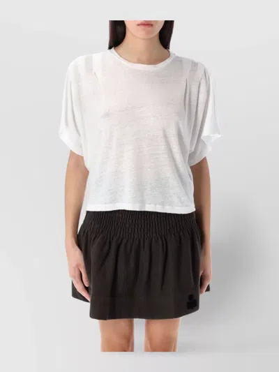 Isabel Marant Étoile Sheer Fabric Relaxed Fit Round Neck Tshirt In White