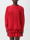 Isabel Marant Étoile Marant Etoile Women Plalia Biologic Cotton And Viscose Shirt In Red