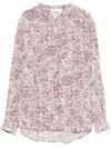 Isabel Marant Étoile Catchell Flared Shirt With Paisley Print In Beige