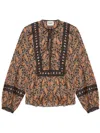 Isabel Marant Étoile Blouse With Deep V-neck And Floral Patterns In Black