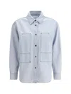 Isabel Marant Étoile Gb Long Sleeves Collared Neck Chest Pockets In Blue