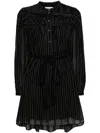 Isabel Marant Étoile Leozi Striped Voile Mini Dress In Fadedblack