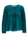Isabel Marant Étoile Plalia Pleated Blouse In Green