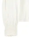 Isabel Marant Étoile 'valmira' White Blouse With Keyhole Neck And Cut-out Details In Linen And Cotton Blend Woman In White