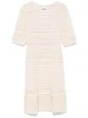 Isabel Marant Étoile Abril Short Openwork Knitted Dress In Beige