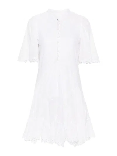 Isabel Marant Étoile Slayae Embroidered Cotton Minidress In White