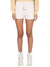 Isabel Marant Étoile 'safa' White Shorts With Elastic Drawstring Waist And Embroidered Hem In Yellow