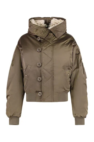 Isabel Marant Étoile Short Quilted Satin Coat Elisa In Green