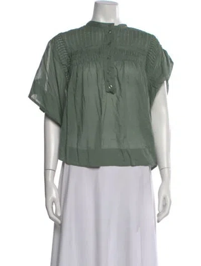 Pre-owned Isabel Marant Étoile Short Sleeve Blouse In Green