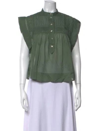 Pre-owned Isabel Marant Étoile Short Sleeve Blouse In Green