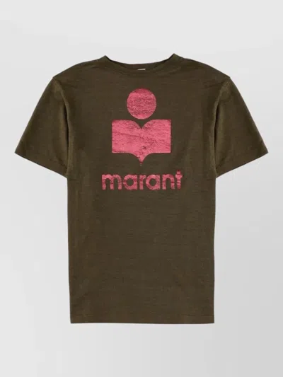Isabel Marant Étoile Short Sleeve Crew Neck Womens Top In Brown