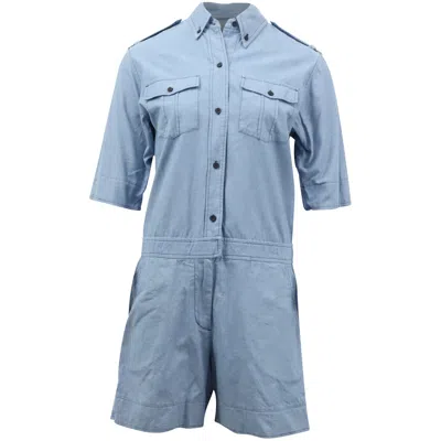 Isabel Marant Etoile Short Sleeve Jumper In Blue Cotton