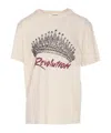Isabel Marant Étoile Crewneck Graphic Print Short Sleeves Top In White