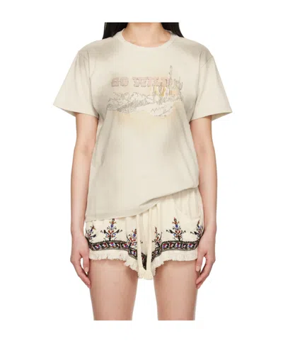 Isabel Marant Étoile Short-sleeved T-shirt In Beige
