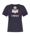 Isabel Marant Étoile Zewel Linen T-shirt With Frontal Logo In Black