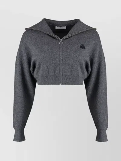 ISABEL MARANT ÉTOILE SHORT ZIP-UP KNIT CARDIGAN