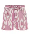 Isabel Marant Étoile Isabel Marant Etoile Women Printed Denim Lesia Shorts In Pink