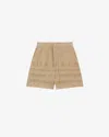 Isabel Marant Étoile Isabel Marant Etoile Damina Khaki Embroidered Shorts In Light Khaki