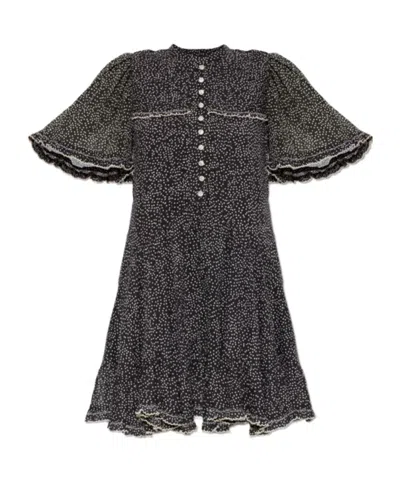 Isabel Marant Étoile Daynia Polka-dot Mini Dress In Black