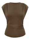 Isabel Marant Étoile Shoulder-padded Top In Brown