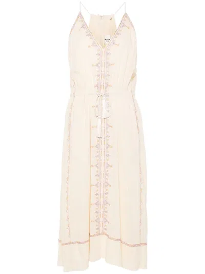Isabel Marant Étoile Sianna Midikleid Aus Bio-baumwolle In Nude