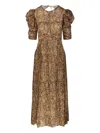 Isabel Marant Étoile Sichellia Puff-sleeve Floral Maxi Dress In Brown