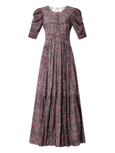 Isabel Marant Étoile Sichellia Puff-sleeve Maxi Dress In Brown