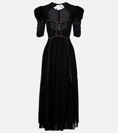 Isabel Marant Étoile Sichene Polka-dot Cotton Midi Dress In Black