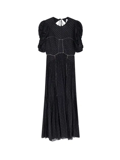 Isabel Marant Étoile Sichene Polka Dots Dress Keyhole Back In Blue