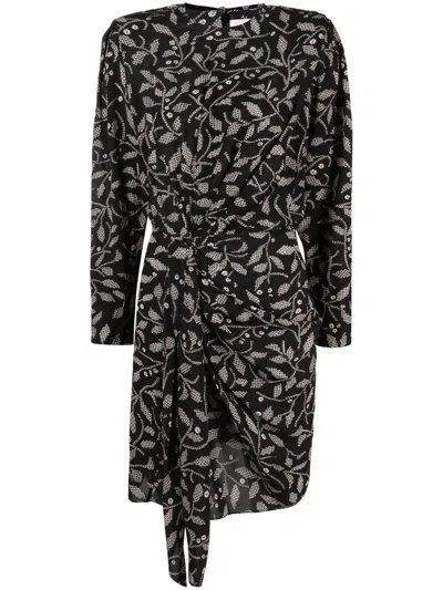 Isabel Marant Étoile Side Tie-fastening Minidress In Black