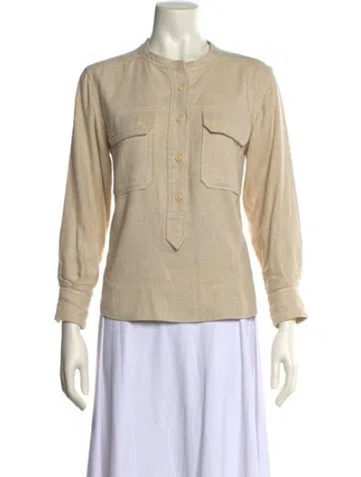 Pre-owned Isabel Marant Étoile Silk Crew Neck Polo In Neutral