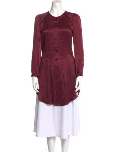 Pre-owned Isabel Marant Étoile Silk Crew Neck Tunic In Burgundy