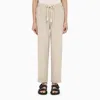 Isabel Marant Étoile Black Silk Trousers With Drawstring In Beige