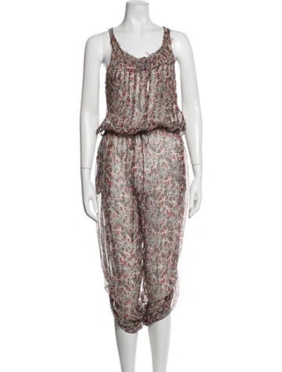 Pre-owned Isabel Marant Étoile Silk Floral Print Jumpsuit In Multicolor