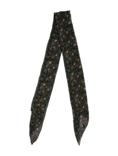 Pre-owned Isabel Marant Étoile Silk Floral Print Scarf In Green