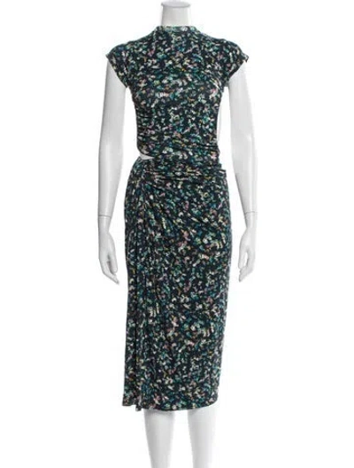 Pre-owned Isabel Marant Étoile Silk Floral Print Skirt Suit In Black