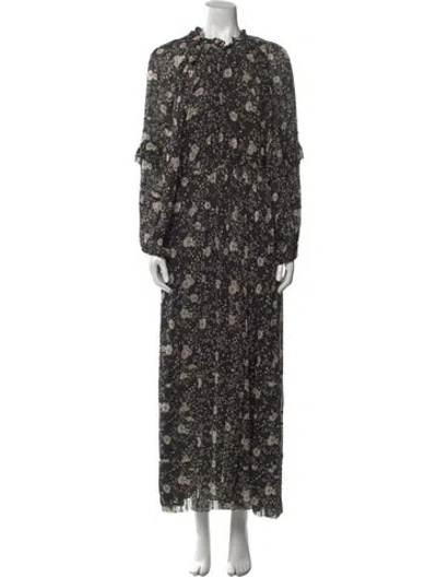 Pre-owned Isabel Marant Étoile Silk Long Dress In Black