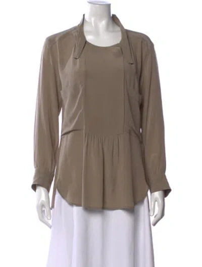 Pre-owned Isabel Marant Étoile Silk Long Sleeve Blouse In Neutrals
