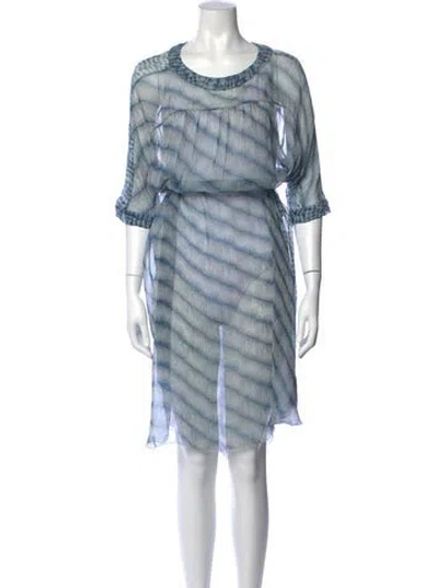 Pre-owned Isabel Marant Étoile Silk Mini Dress In Blue