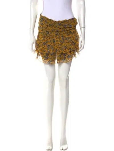Pre-owned Isabel Marant Étoile Silk Mini Skirt In Blue/yellow