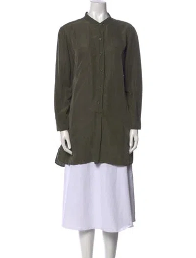 Pre-owned Isabel Marant Étoile Silk Mock Neck Tunic In Green