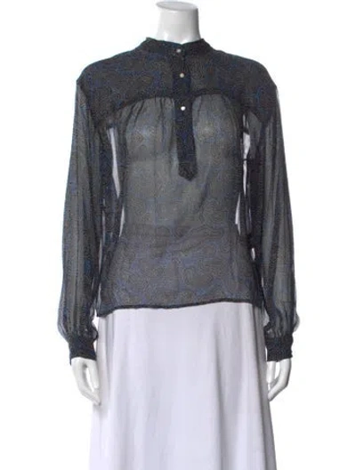 Pre-owned Isabel Marant Étoile Silk Paisley Print Blouse In Blue