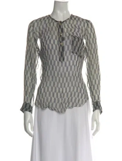 Pre-owned Isabel Marant Étoile Silk Printed Blouse In Black/neutrals