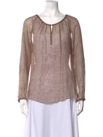 Pre-owned Isabel Marant Étoile Silk Printed Blouse In Burgundy