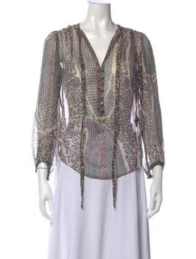 Pre-owned Isabel Marant Étoile Silk Printed Blouse In Neutrals