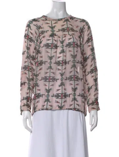 Pre-owned Isabel Marant Étoile Silk Printed Blouse In Pink